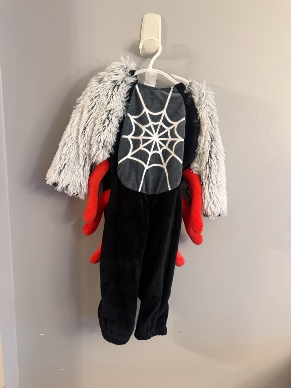 Toddler Spider Halloween Costume 18-24 Months Plush Hooded Red Legs Baby Costume